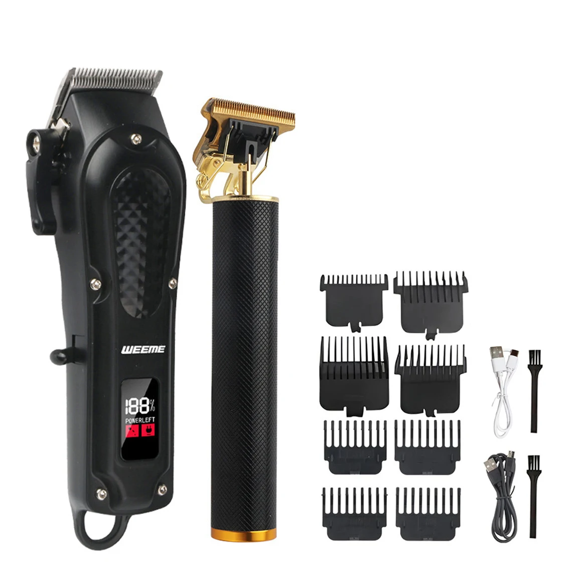 T9 Vintage Men's Electric Hair Clipper Beard Trimmer/Rechargeable Hair Cutting Machine With Nose Hair Trimmer Kit Boyfriend Gift - 图片 8