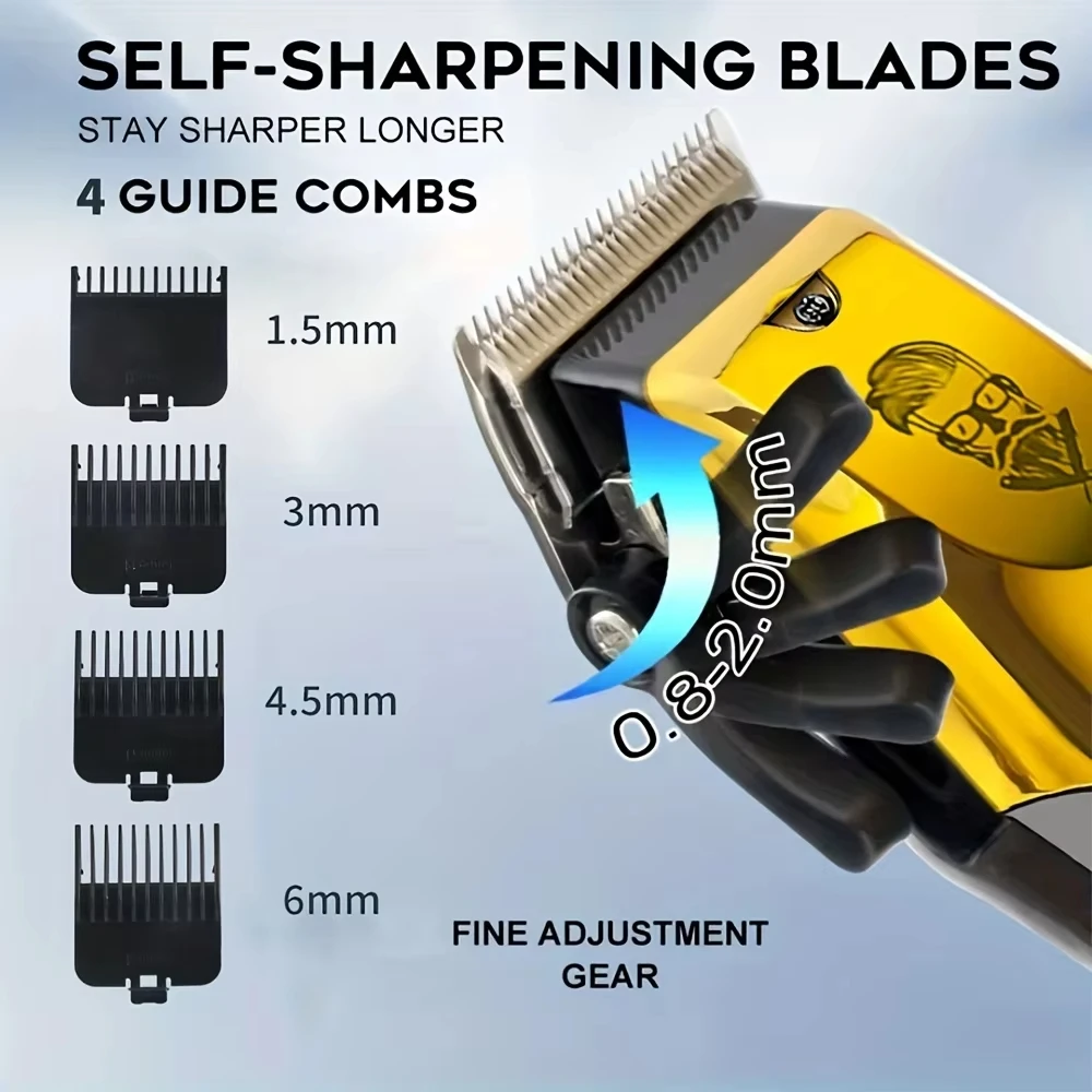 T9 Vintage Men's Electric Hair Clipper Beard Trimmer/Rechargeable Hair Cutting Machine With Nose Hair Trimmer Kit Boyfriend Gift - 图片 23
