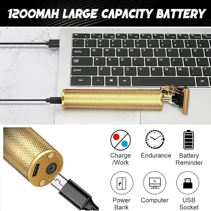 T9 Professional Hair Clipper/Accessories for Men | USB Fast Charging | Beard/Body/Hair Trimmer | Precision Electric Shaver - 图片 20