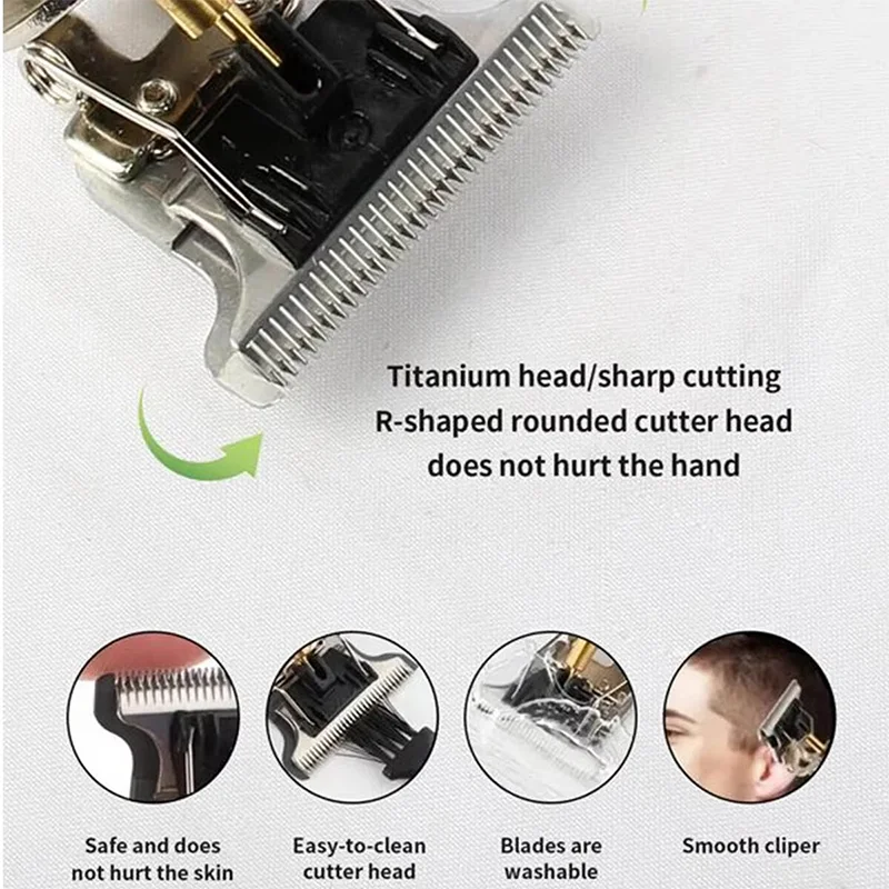 T9 Professional Hair Clipper/Accessories for Men | USB Fast Charging | Beard/Body/Hair Trimmer | Precision Electric Shaver - 图片 3