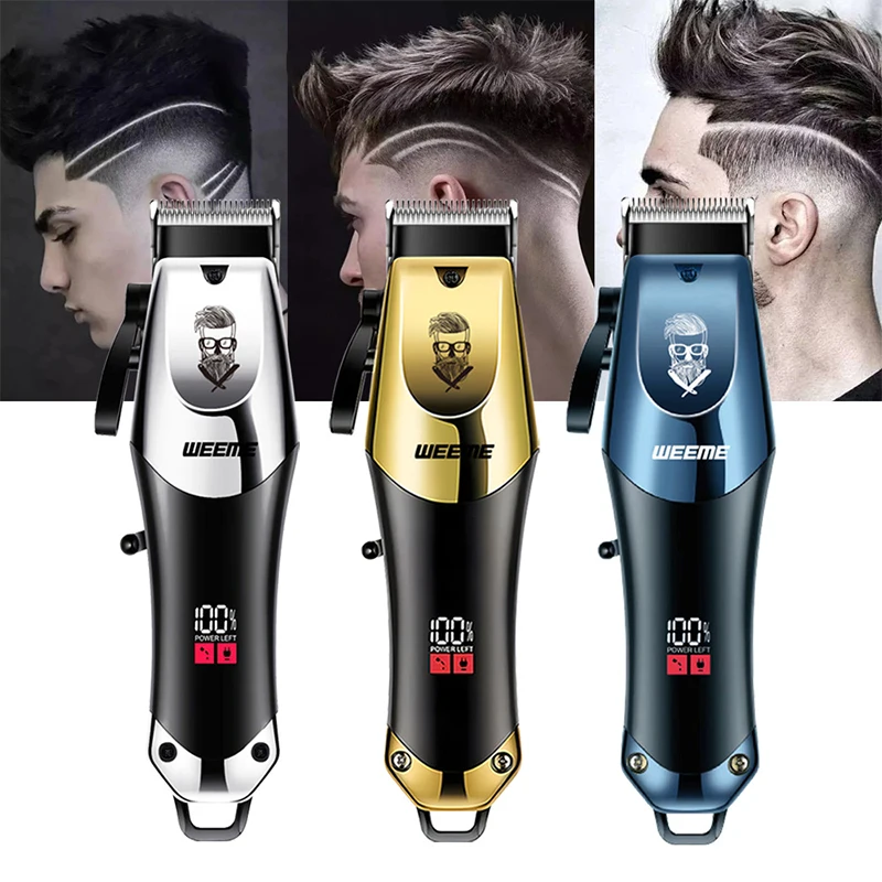 T9 Vintage Men's Electric Hair Clipper Beard Trimmer/Rechargeable Hair Cutting Machine With Nose Hair Trimmer Kit Boyfriend Gift - 图片 19