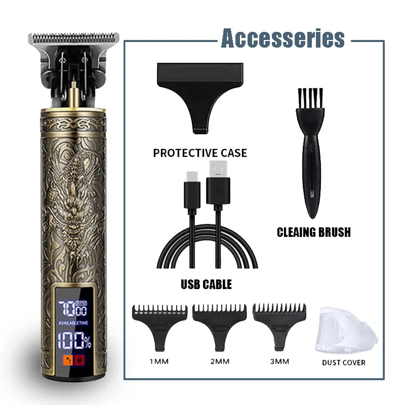 T9 Professional Hair Clipper/Accessories for Men | USB Fast Charging | Beard/Body/Hair Trimmer | Precision Electric Shaver - 图片 14