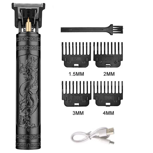 T9 Vintage Men's Electric Hair Clipper Beard Trimmer/Rechargeable Hair Cutting Machine With Nose Hair Trimmer Kit Boyfriend Gift - 图片 16