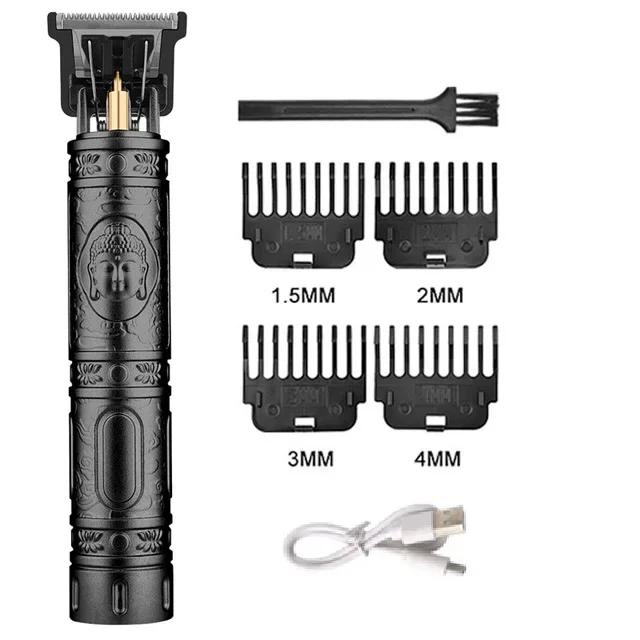 T9 Vintage Men's Electric Hair Clipper Beard Trimmer/Rechargeable Hair Cutting Machine With Nose Hair Trimmer Kit Boyfriend Gift - 图片 17